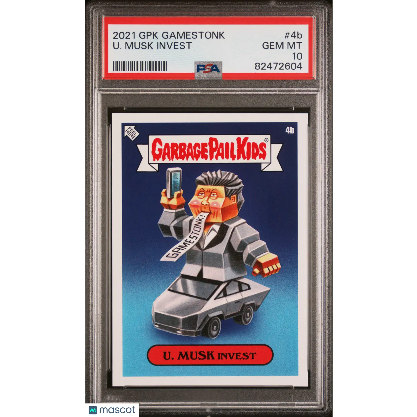 2021 Garbage Pail Kids Gamestonk #4b U. Musk Invest PSA 10 Slabbed