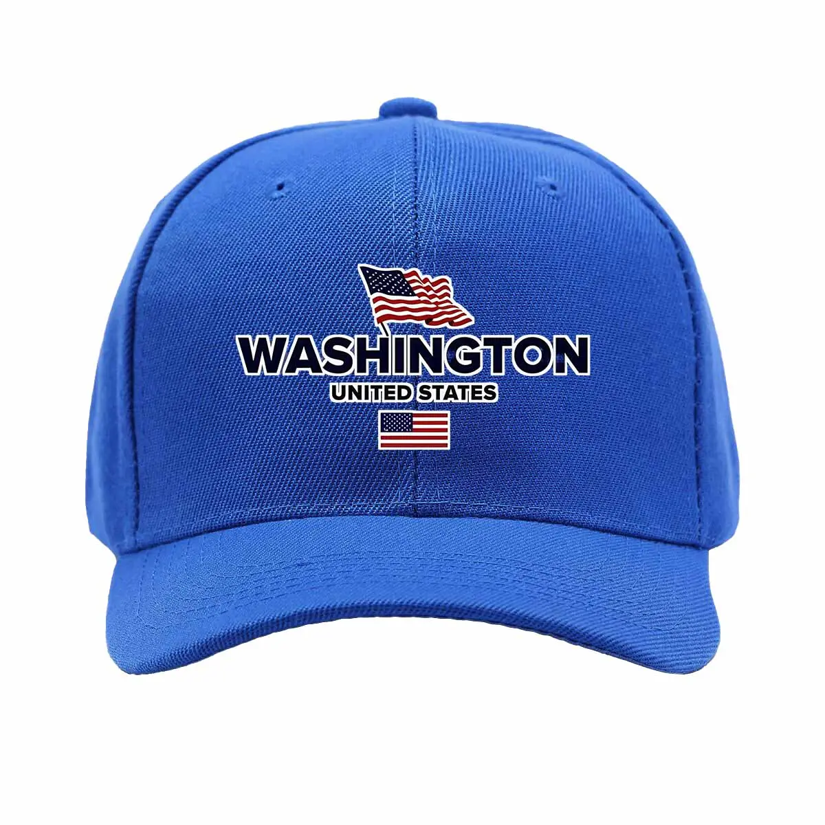 Washington America Flag USA United States Custom Baseball Cap Flat Brim Cap Logo Headgear Number  Driver Breathable Snapback Unisex baseball cap