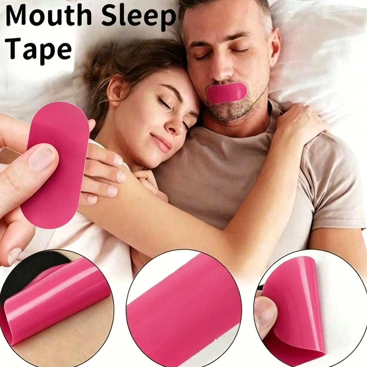 12-24 Pcs Snore Stopper Tape, Breathable Comfort, Non-Latex, Low Allergy, Strong Adhesive, Pain-Free Removal, Unisex Night Sleep Aid