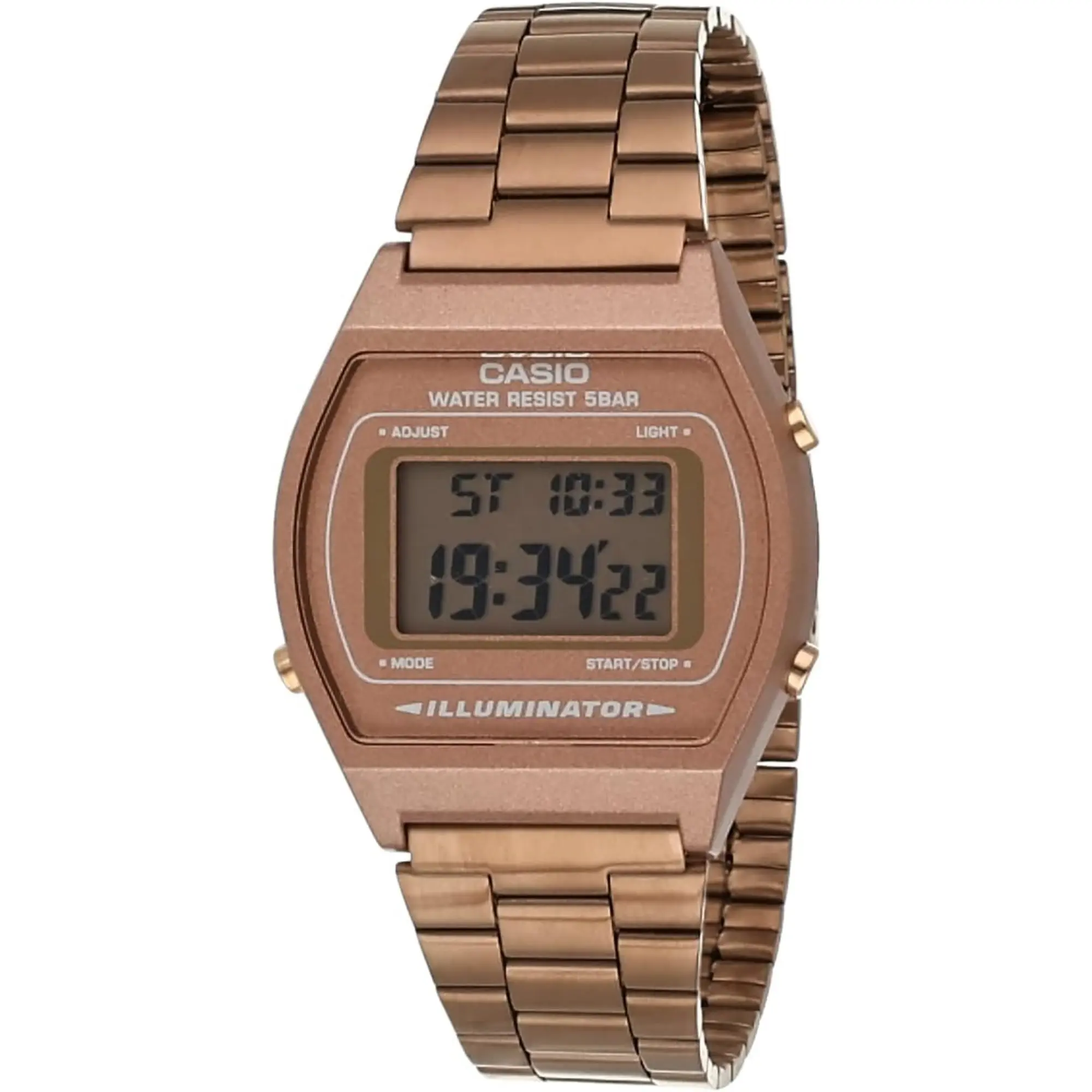 Casio Unisex Digital Watch with Rose Gold Dial - B640WC-5ADF