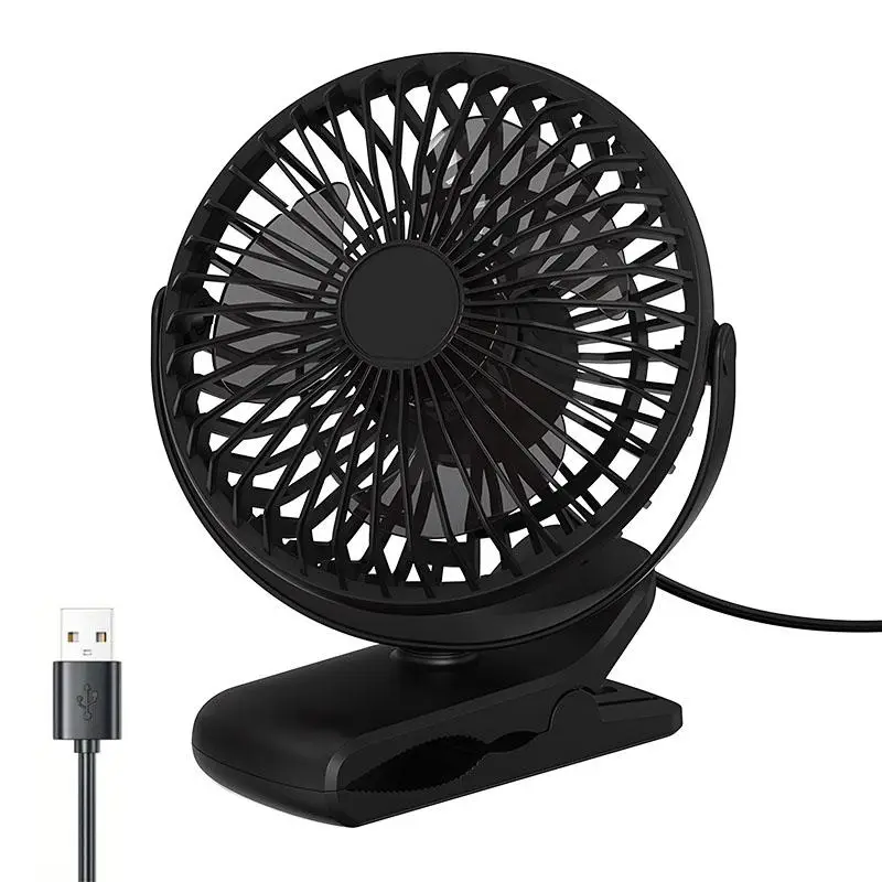 5 Inch 3 Speed Clip-on Fan, USB Powered Fan with Strong Airflow, Portable Desktop Fan with Clamp, Ultra Quiet Operation Fan for Office Dorm Home Bedro