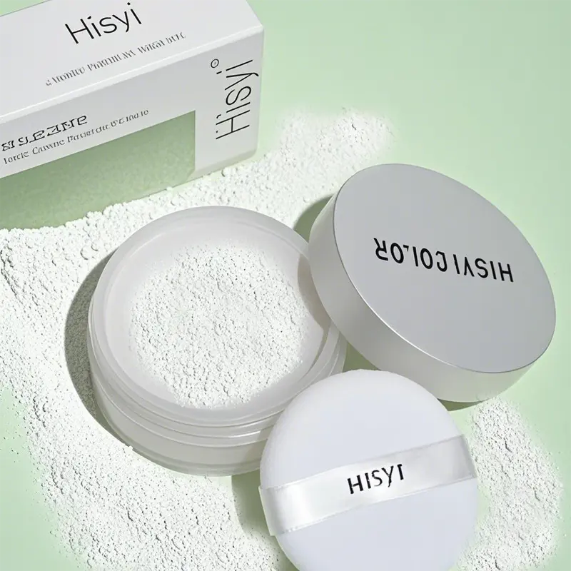 Waterproof and sweat-proof loose powder, brightens complexion with highlighting and whitening effects, matte finish.