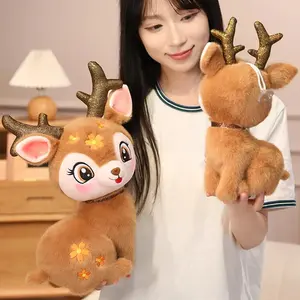 15-40cm Cartoon Cute Christmas Deer Plush Toy Pendant Spotted Sika Deer Elk Plush Toy Pillow Home Decoration Gift For Children