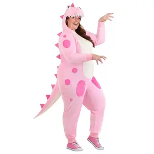 Plus Size Pink Dinosaur Onesie Costume for Women