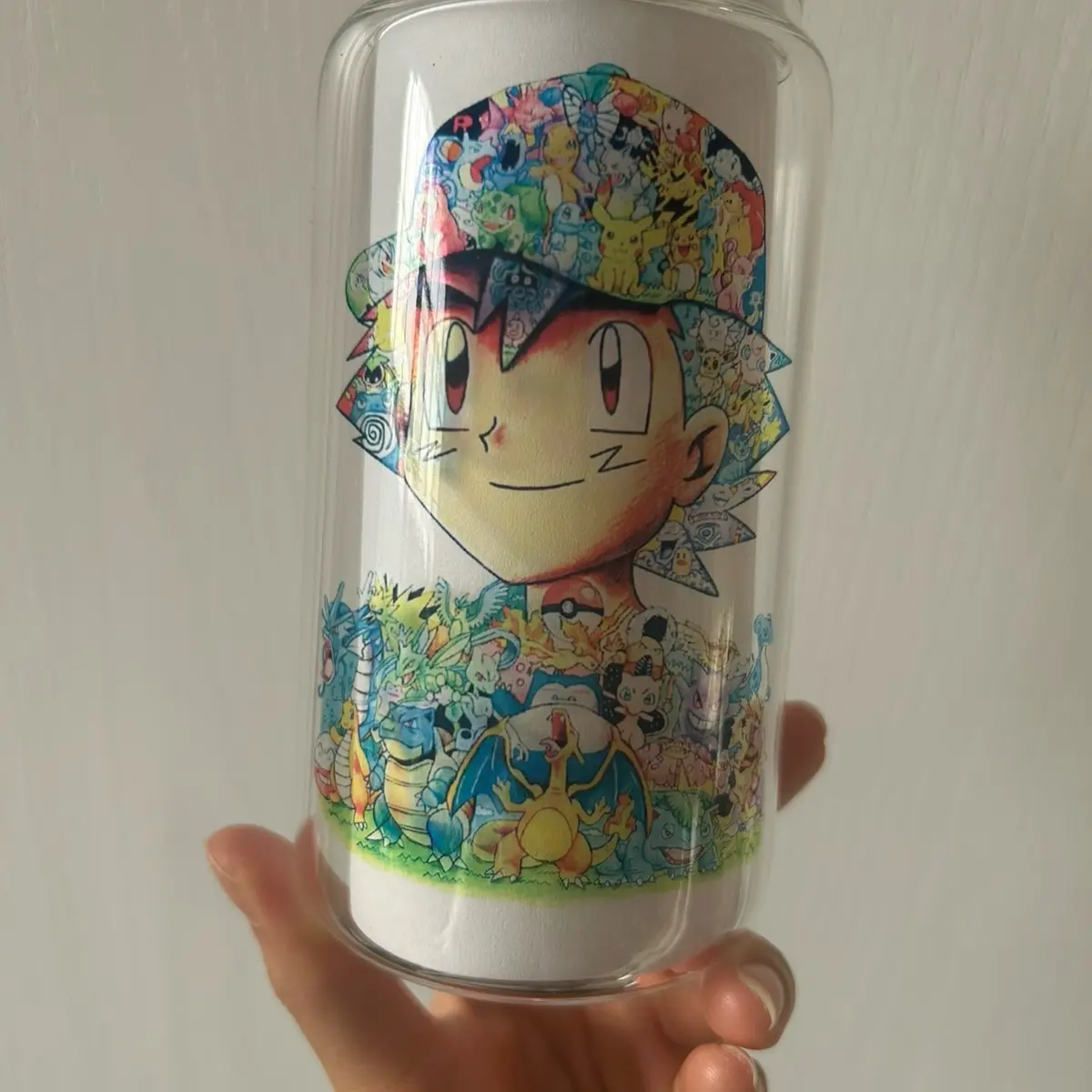 Ash pocket monster glass cup Beverage Drinkware Coffee Stylish Mug Pokemon