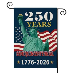250 Years America Garden Flag,250th Anniversary USA Patriotic Double-Sided Banner,Statue of Liberty Design, 12 x 18 Inch, 1776-2026 Semiquincentennial