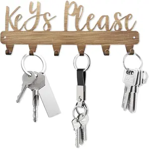 Keys Please Key Holder Wall Mounted,Key Hooks on Wall,Antique Gold Metal Decorative Key Organizer Rack Hooks Holder for Hallway,Entryway,Front Door,Office(Antique Gold:11 x 4.25 inch)
