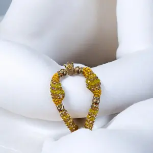 Oshun Orisha Ilde Santo Pulsera Guerrero Santeria Yoruba Ifa 8 Inch Bracelet Symbolizing Spiritual Values From Guerrero Culture