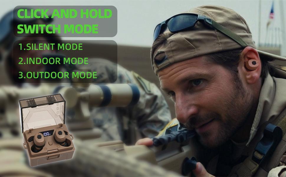 ARM NEXT E30 Tactical Earbuds, Wireless Hearing Protection with 31dB Noise Reduction & Sound Pickup, Bluetooth 5.4, 50H Playtime, ABS Outdoor Gadgets for Shooting & Hunting, Pc, Smartphone, Foam Audio Headphone, Led Display, Phone, Port, Electronic tiktok