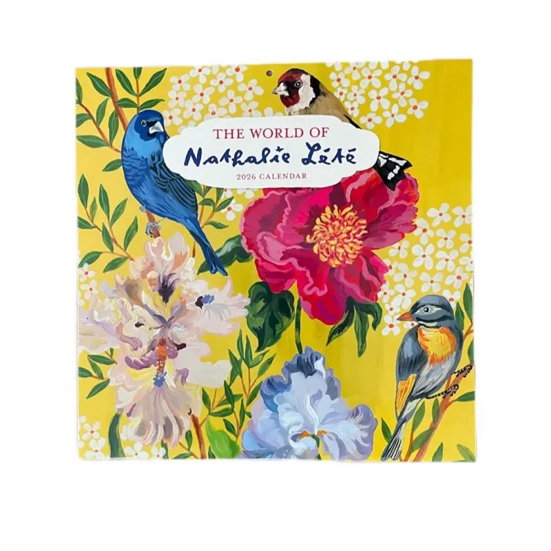 Workman The World of Nathalie Lété 2026 Wall Calendar - Hand-Painted Flowers & Birds - Plastic-Free & Eco-Friendly - Ready to Ship!