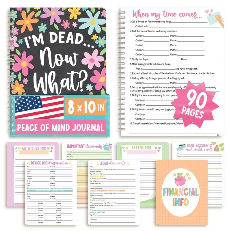 Funny End of Life Planner - Estate Planning Binder, When I Die Organizer, Emergency File Notebook, Estate Planning Book Financial Info