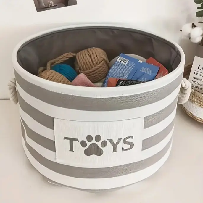 Foldable Dog Toy Basket Pet Room Organiser