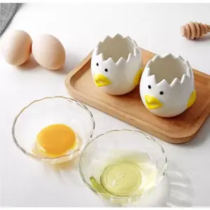 Cartoon Chicken Ceramic Egg Separator - Yolk & White Divider, Kitchen Accessory Does not apply