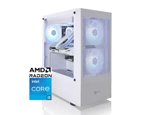 AVGPC Max Series Gaming PC -  Intel Core i5-12600KF Unlocked, AMD RX 9060 XT GPU, 32GB RAM, 1TB M.2 NVMe SSD, 240mm Liquid CPU Cooler, ARGB Fans, Wifi/AC, MAX ATX Case, Windows 11 White