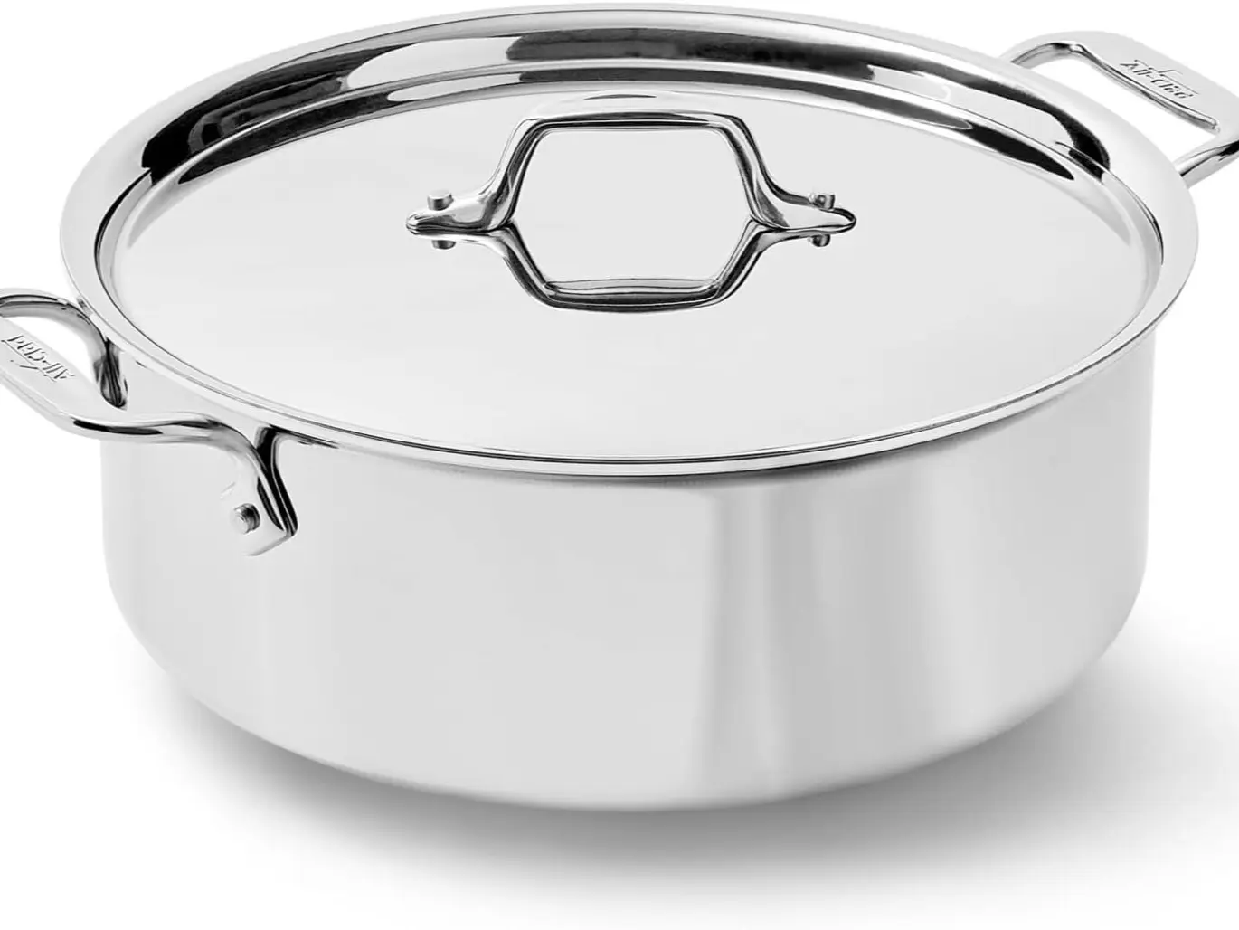 All-Clad D3 Stainless Steel 6 Qt Stockpot with Lid - Made in the USA, Traditional Professional Cookware - Chef-Designed Handle, Flared Edge, Simmering Capable, Durability & Safety - Oven Safe, Induction Compatible