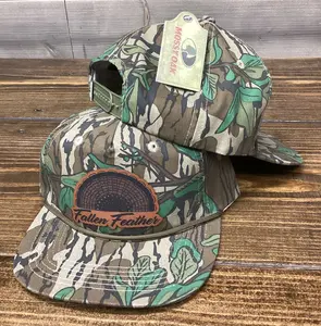 Mossy Oak Greenleaf  Leather Fan Patch SnapBack