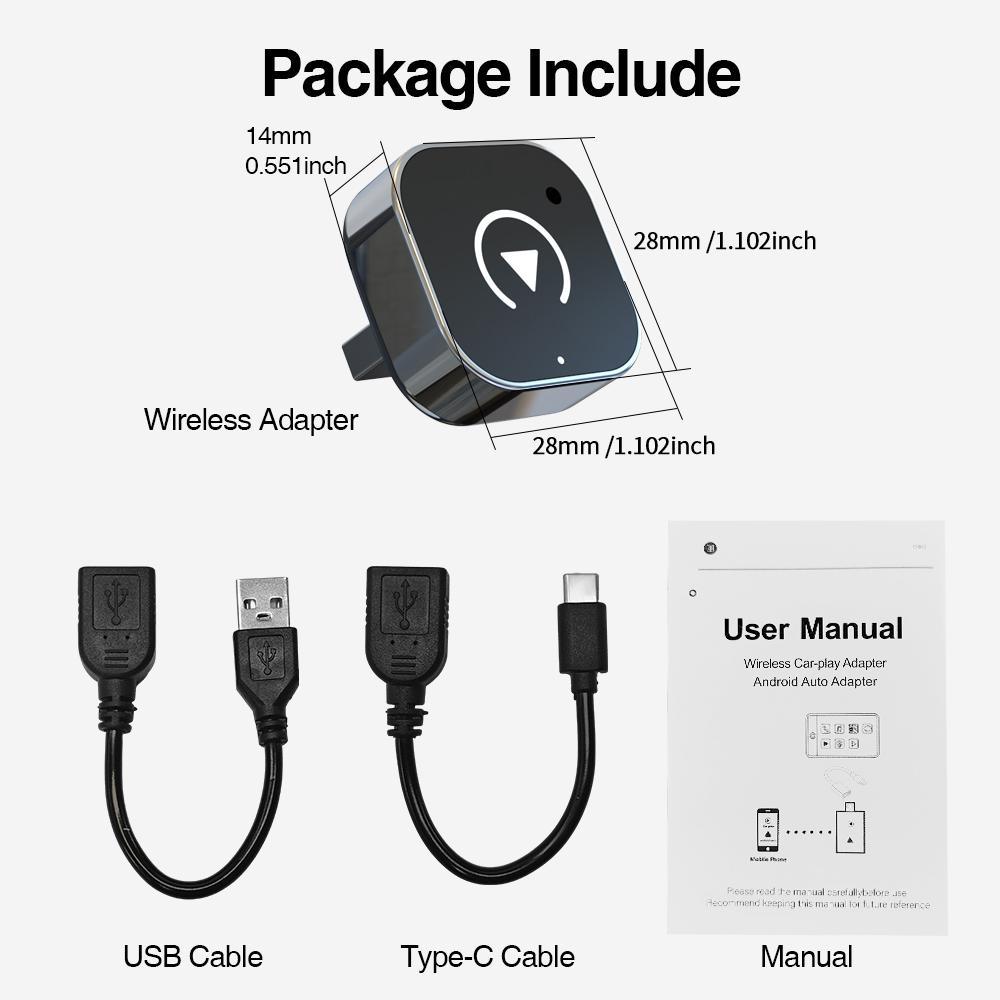 2026 New Upgraded CarPlay Wireless Adapter, for iPhone/Android, Instant Connection & Hands-Free Calling Feature