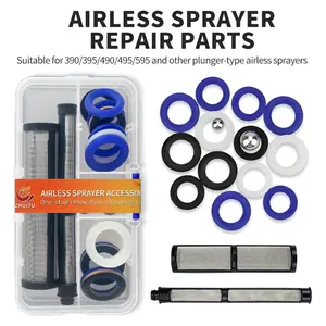 ZHUITU Airless Sprayer Maintenance Parts Set Plunger Rod Packing Kit Fit for 390 395 490 495 595 Models Replacement budget  paint  gun hvlp spray gun top coat por p his spraygun garage  auto  paint yer spraying tool ador wall fence home interior latex