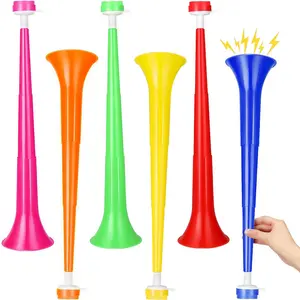 Collapsible Stadium Horn, 22.83 Inch Plastic Vuvuzela Trumpet, Noisemaker for Sports Events, Carnivals, Parties, Fun Noise Maker