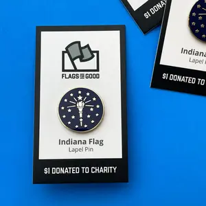 Indiana Flag Circle Lapel Pin
