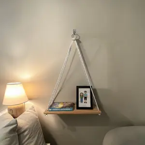 Hanging Shelf for kitchen, front room, plants & collectibles -  Hardwood Maple Rope - Customize options