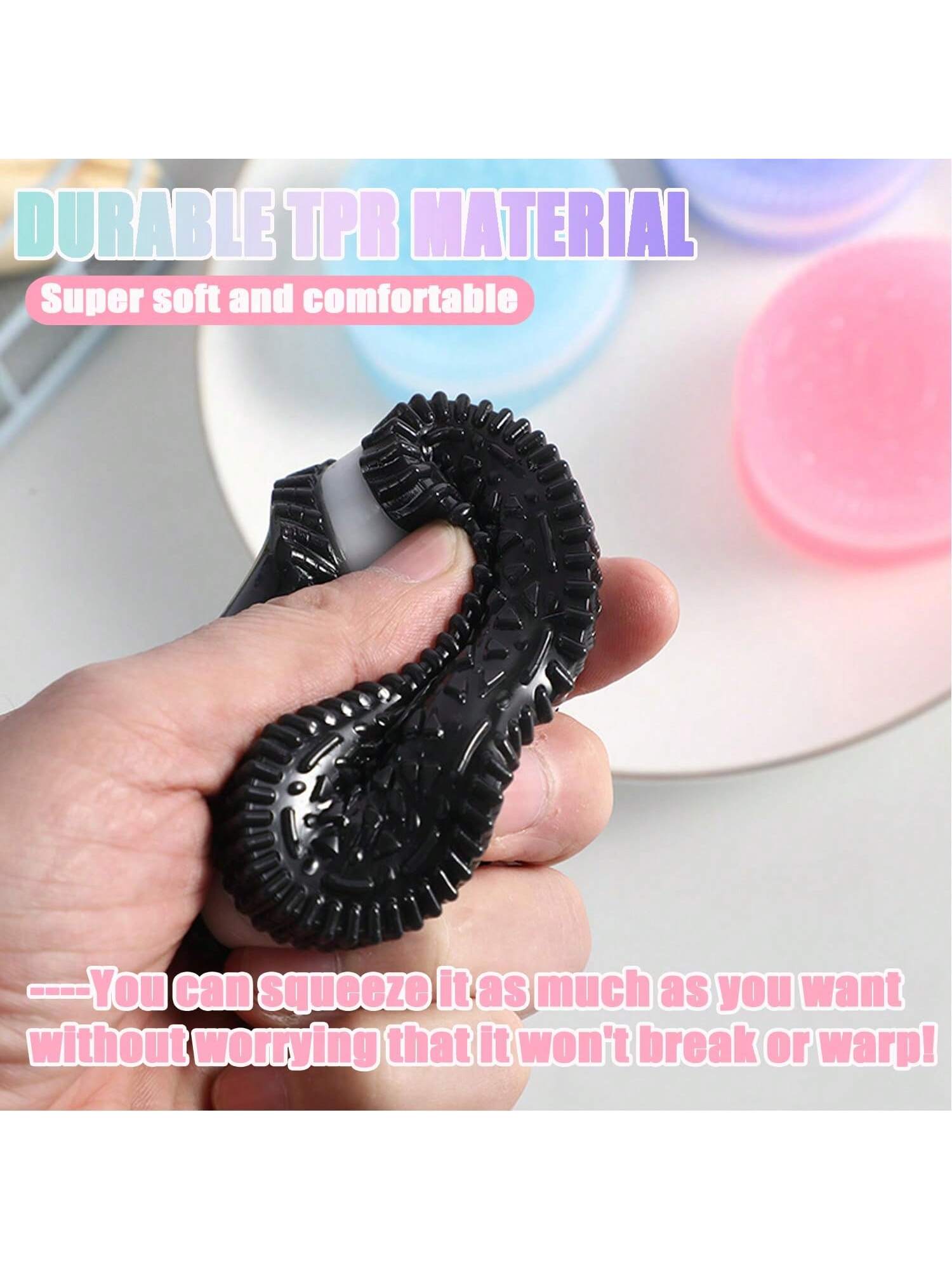 Cute and soft cookie shaped finger toys, silicone slow rebound toys, perfect for relieving stress and anxiety.