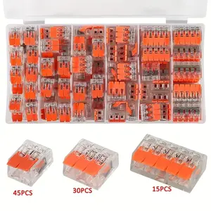 90-Piece Wire Connector Block Compact Set, Reusable Mini Quick Electrical Terminal Connectors for Home Use, Suitable for 2/3/5 Port Connections, Versatile Ports