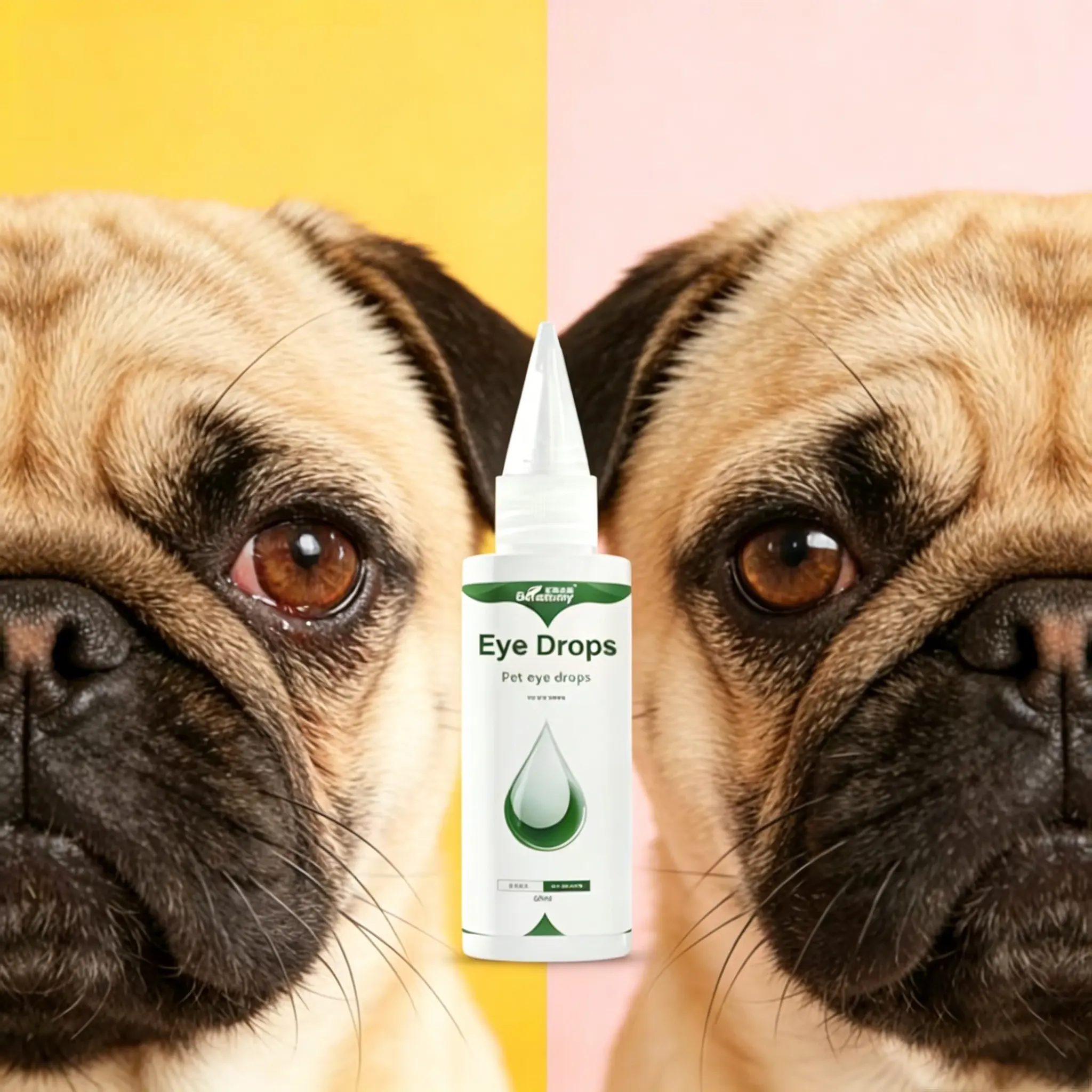 Borammy Pet Eye Drops Liquid for Dogs & Cats - 60ml, Mild Neutral pH Natural Blueberry Formula, Soothing Tear Stain Removal Eye Care, Allergy Relief & Gentle Inflammation/Irritation Cleaner, Irritation Relief