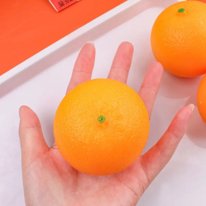 Lifelike Shape Unisex Fruit Stress Relief Orange Squishy - Soft TPR Dough-Filled Squeeze Sensory Fidget Toy for Hands