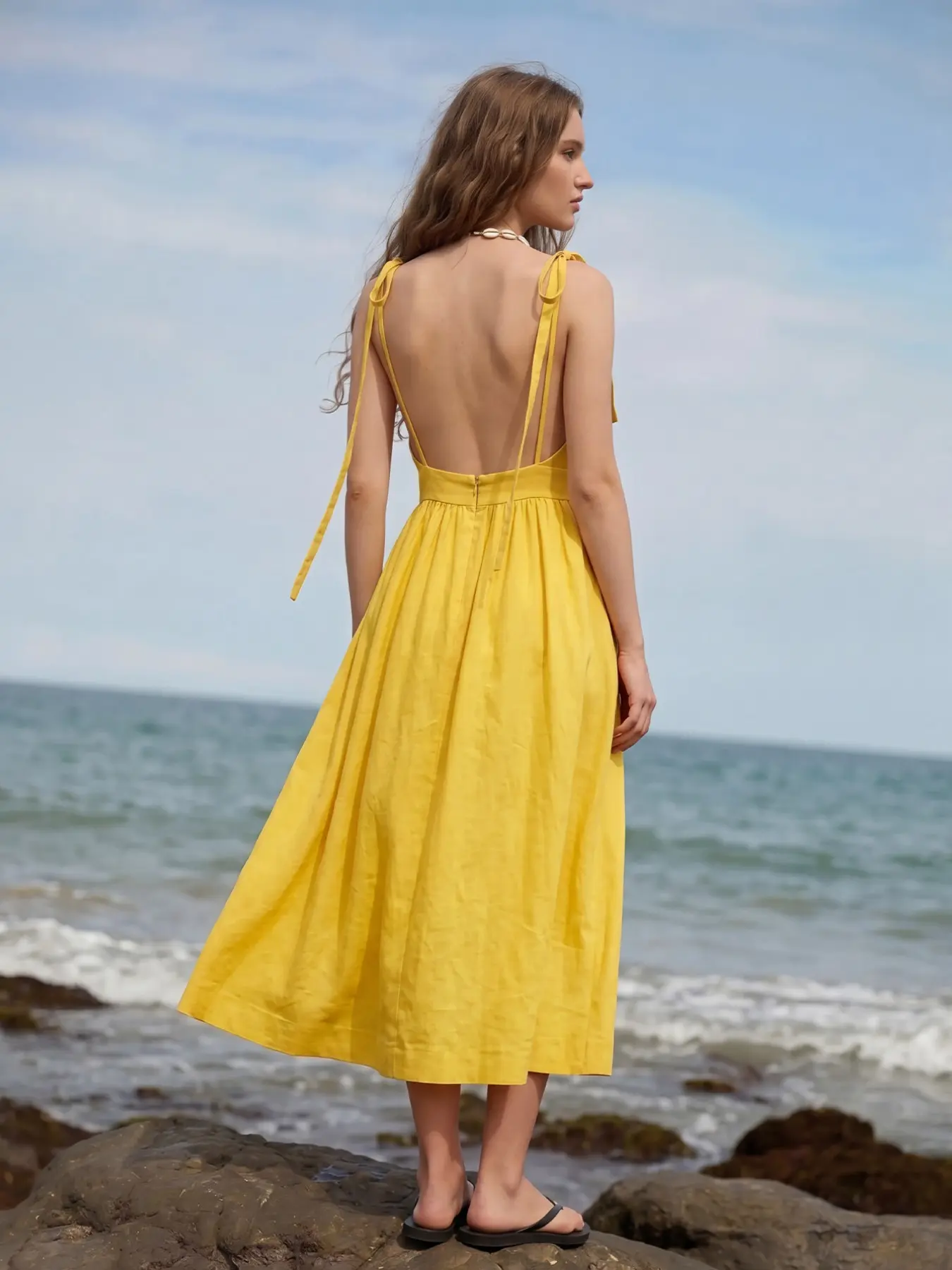 Pocketed Linen Blend Sleeveless Midi Dress, Spaghetti Strap V-Neck, Casual Fit-And-Flare Design, Perfect for Vacation & Brunch, Available in Multiple Colors - TikTok Shop Pocketed Linen Blend Sleeveless Midi Dress, Spaghetti Strap V-Neck, Casual Fit-And-Flare Design, Perfect for Vacation & Brunch, Available in Multiple Colors - TikTok Shop