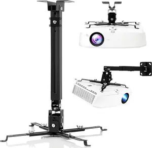 3-in-1 Projector Mount Wall/Ceiling Projection Bracket, Universal Height Adjustable Hanging Mount Bracket Holder with Extension Pole for  and Office Projector