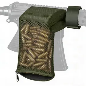 Heat-Resistant Brass Catcher Bag with Zip Bottom for Easy Cleanup Quick Release Tactical Mesh Shell Organizer for Home Use 8.1x3.3x1.4 inch Nylon Black