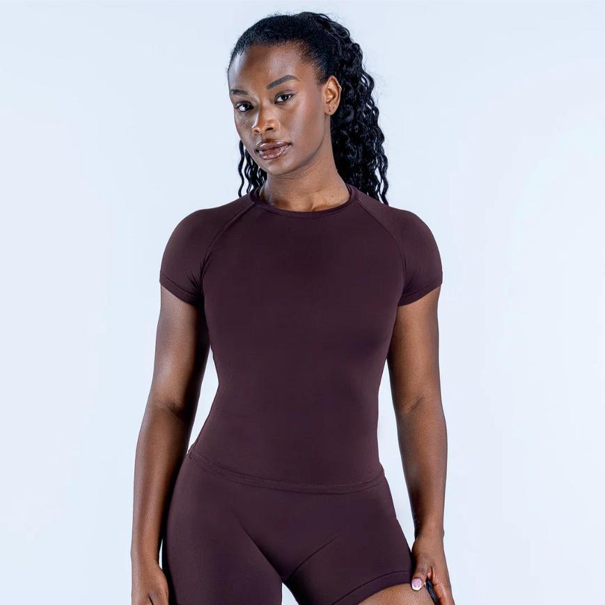 (With Logo) DFYNE Seamless Shock Fitness Compression Top & Pant Set - Quick-Drying, Breathable, Lightweight Nylon for Yoga, Sports, Leisure - Figure-Shaping, Slim-Fit, Moisture-Wicking, Four-Way Stretch