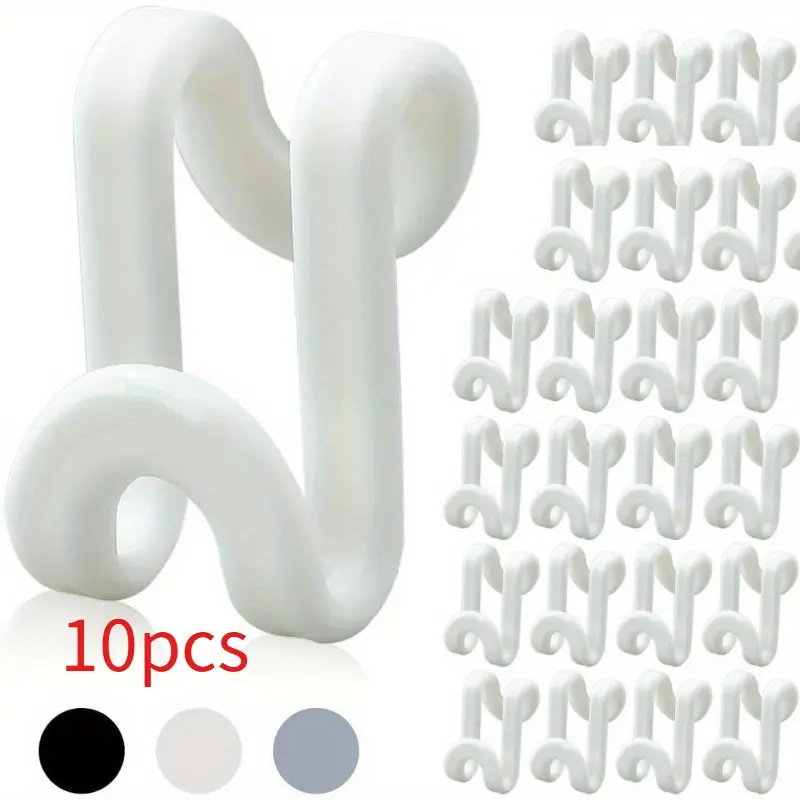 10pcs Heavy Duty Clothes Hanger Connector Hooks - Space Saving Compact Cascading Extender Clips, Durable Plastic Organizer for Closet Storage, White Hangers For Clothes Clothes Hangers