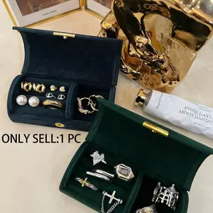 Elegant Mini Jewelry Box, Portable Velvet Lining, Rust-Resistant, Stores Rings and Accessories, Perfect Gift for Women, Mother's Day, Valentine's Day, Birthday