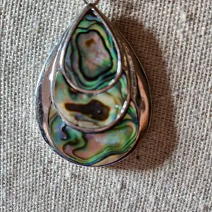 Paua Sea Shell Teardrop pendant & Cord Necklace