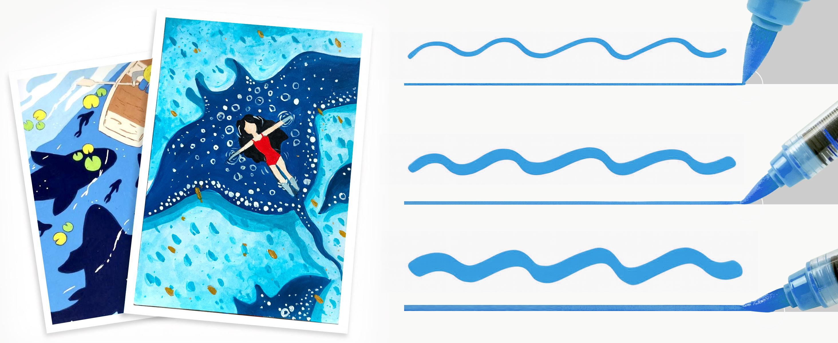 Nicpro Acrylic Paint Markers, Water-Based Brush Tip Acrylic Paint Pens with Automatic Ink Control for DIY Crafts, Art Paint Markers for Rock Painting, Glass, Ceramic, Christmas Decorations