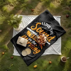 1 piece The sound of the bassoon's morning song themed flannel blanket - Oversized comfortable flannel sofa blanket, suitable for beds and sofas, modern geometric pattern design, all-season use, digital printing, 100% polyester material, machine