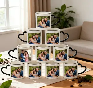 Personalized bulk coffee cup set, 11 oz (approx. 345 ml), ceramic coffee cups with customizable images/logos/text, unisex personalized gift for corporate gifts, available in multiple colors, suitable for offices, hotels, or cafes.
