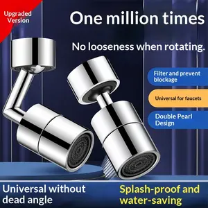 1pc Universal Faucet Extender, Kitchen Bathroom Splash Guard Spout, Rotating Bubble Maker, Swivel Arm Connector, General Use