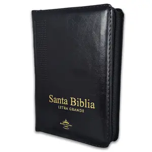 Bible in Spanish Reina Valera 1960 Compact Size with Zipper Imitation Leather Black with Index