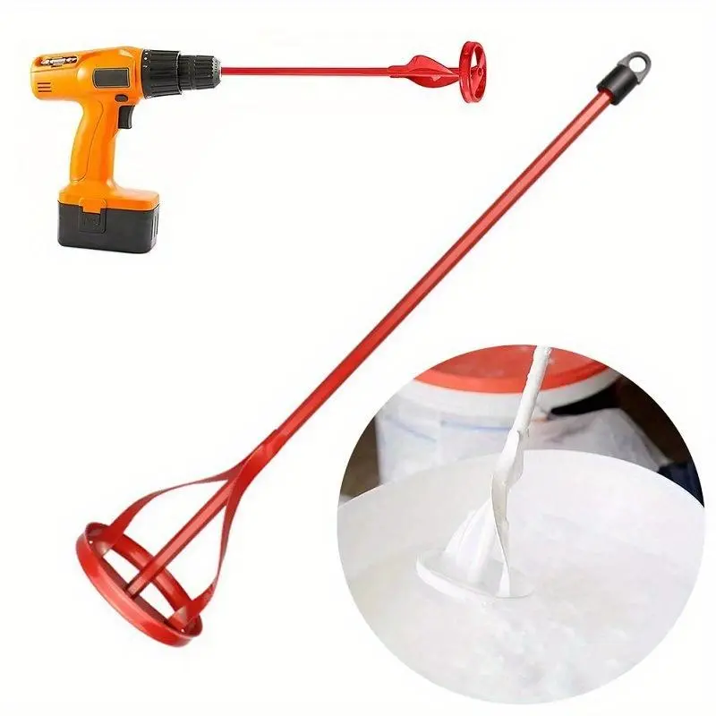 Professional Hex Shaft Paint Mixer Attachment, Efficient Drill Mixing Blade for Plaster, Cement, Mortar, Durable Rod for Tasks