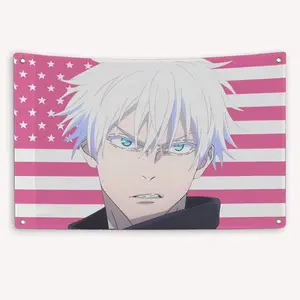 Satoru Gojo American Flag Anime JJK: Jujutsu Kaisen Banner Outdoor Decor Decoration Garage Flags Tapestry Flaga
