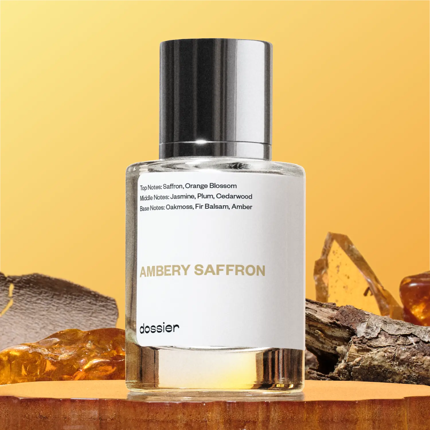 Ambery Saffron, Dossier, Unisex Perfume, Eau de Parfum, 50ml-100ml-150ml, Saffron, Oakmoss, Jasmine, Plum, Cedarwood