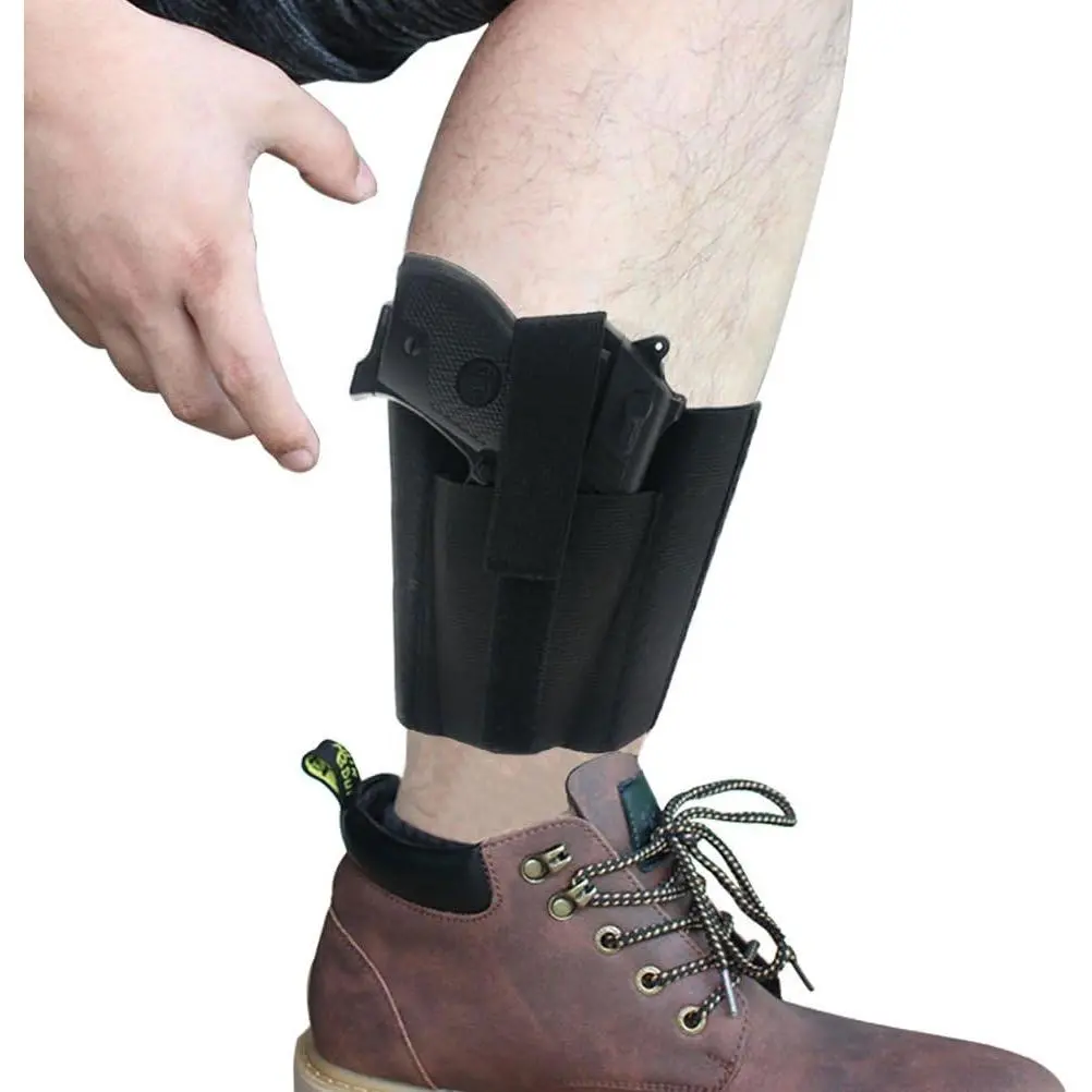 Nylon Ankle Holster with Padding, Elastic Secure Strap, Reliable Grip for Adults' Concealed Carry, Secure and Comfortable Daily Wear, Fits Small-Medium Frame Pistols/Revolvers (9MM, 380, Glock 17/19/26/43x, 1911, Vnsh, FN Reflex), Small To Medium, Versati