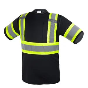 High visibility Reflective Safety Short Sleeve Shirt class 3 safety shirt for road work