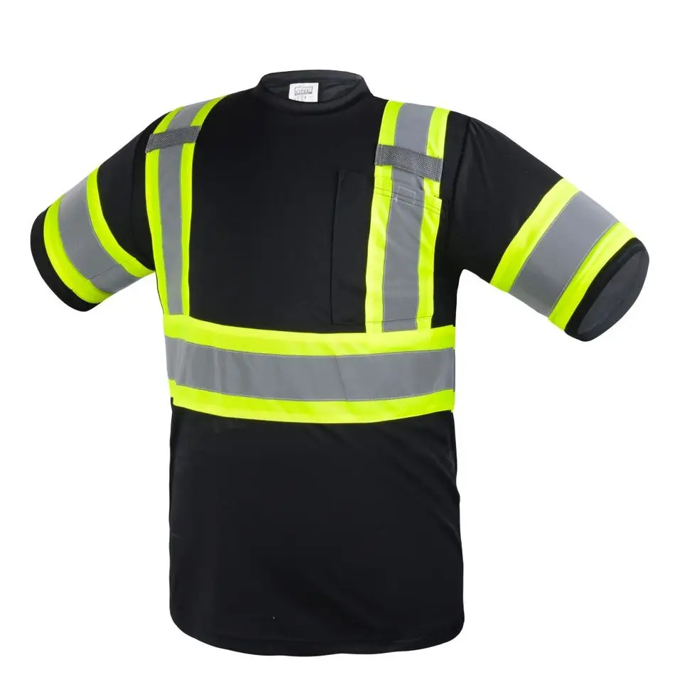 High visibility Reflective Safety Short Sleeve Shirt class 3 safety shirt for road work