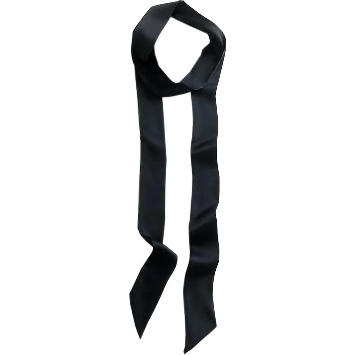 Solid Color Long Neckerchief Pure Skinny Scarf Necktie Handbag Wrap Handle Satin Belt