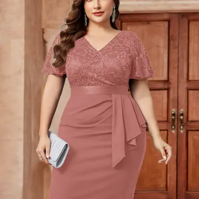 plus size petite formal dresses Ever-Pretty Short Sleeves V Neck for Curvy Women Chiffon Mother of The Bride Dress Evening Gowns Black US14 : Clothing, Shoes & Jewelry size mini party dresses for semi formals and cocktail dresses in plus sizes. Formal Wear Dillards Evening Gowns