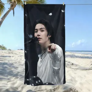 SUGA  beach towel, soft texture, beach blanket, is a soft and lightweight sand blanket for travel, swimming pool, surfing, yoga, camping, travel towels, personalized towels. Is Christmas, Holidays, Birthdays, Halloween